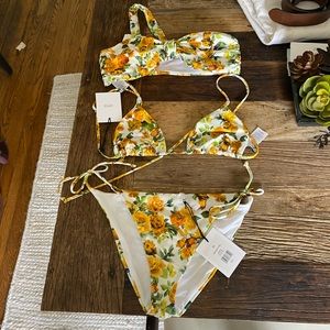 3 piece Onia yellow swimsuit. M can sell separate